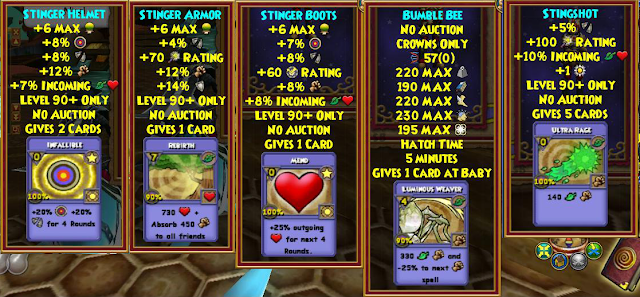 New Wizard101 Hive Bundle Gear, Weapon, and Pet Stats