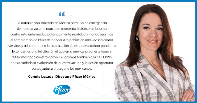 Pfizer felicita al gobierno mexicano por la aprobación de la vacuna contra el COVID 19. Twitter