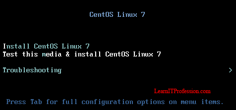 installation of centos 7