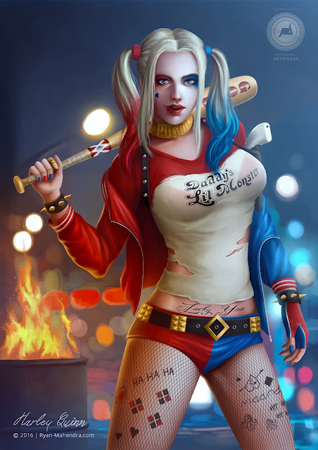 harley quinn, fan art, ryan mahendra, drawing, digital painting