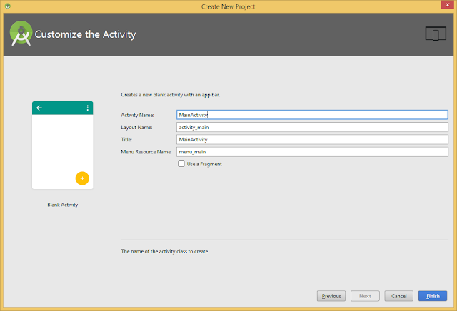 Creating New Project In Android Studio