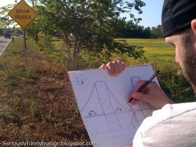 draw-bridge-sign-man-draws-bridge-literally