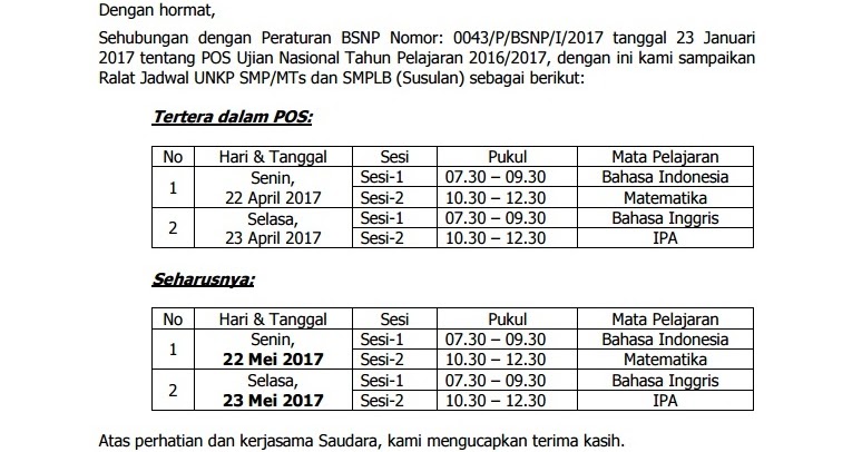 Akan Ikut Ujian Nasional (UN) 2017? Baca Ini!  PELAJARAN 