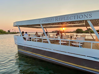 The Zambezi Reflection cruise vessel on the Zambezi River above the Victoria Falls, Zimbabwe