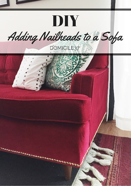 Brass nailhead DIY on furniture, Decorative nailhead trim