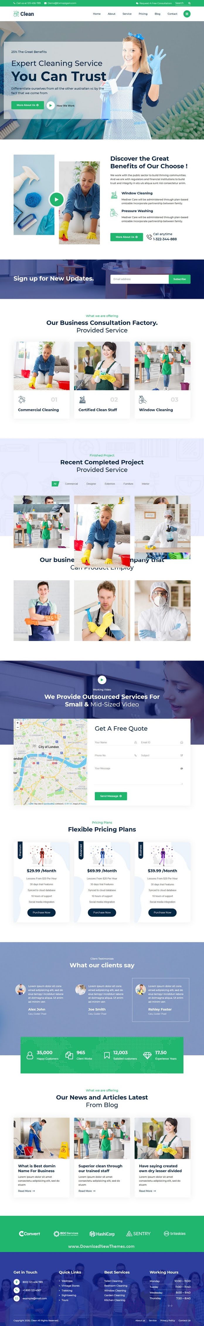 Cleaning Company Website Template