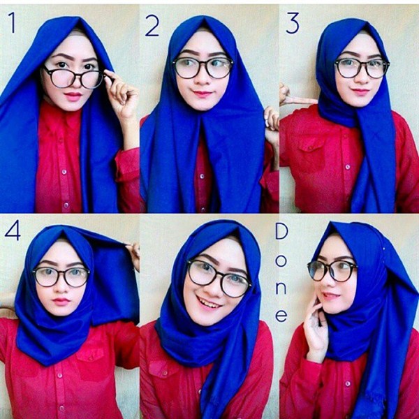 contoh tutorial hijab pashmina simple terbaru 2017/2018