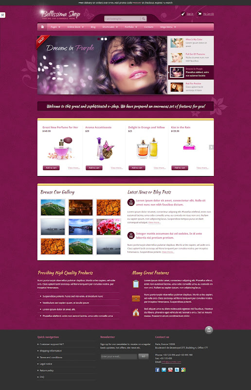 Premium ECommerce HTML Template Feature 2 different layouts of jQuery 