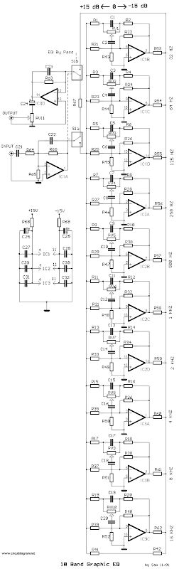 Graphic Equalizer Schematic 10 band Mono