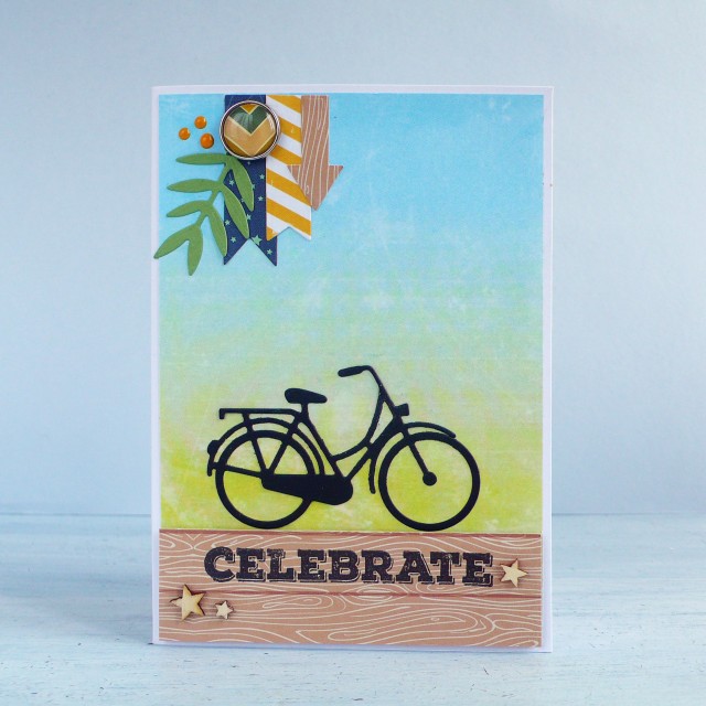 Card maschile con bicicletta