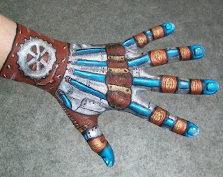 steampunk robot bodypaint for the hand and body