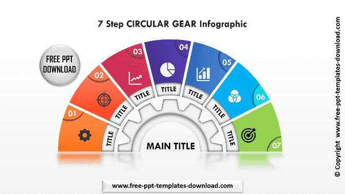 7 Steps Circular Gear Infographic Template Download