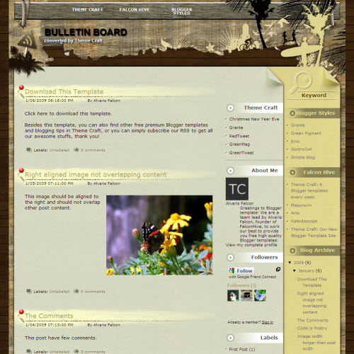 Bulletin Board,blogger,Templates for blogger