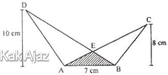Luas segitiga yang diarsir, gambar soal no. 34 Matematika SMP UN 2019