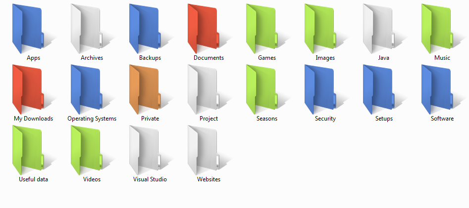 Customize folders with different colors in Windows