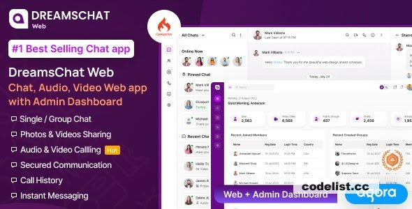 DreamsChat Web - Chat, Audio, Video Web APP + Admin Dashboard