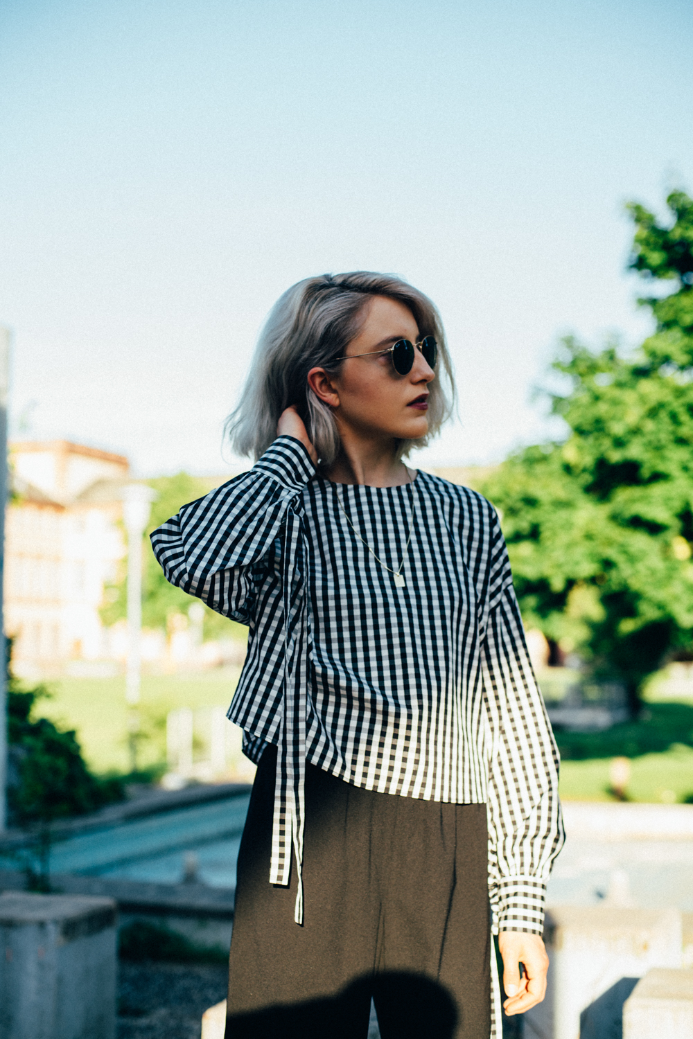 OUTFIT: Gingham Top, Culottes & Vans Old School