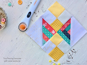 6" and 12" quilt block tutorials made with foundation paper pieced Scrappy Triangles. Perfect for scrap busting and using up bits of leftover fabric.