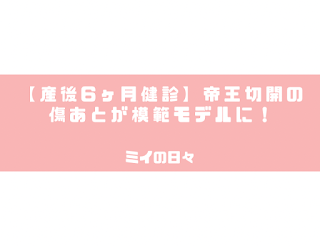 産後6ヶ月健診結果【傷あとが模範モデルになるほど綺麗に！】