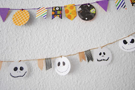 guirnalda fácil para Halloween. Easy halloween Jack Skellington garland