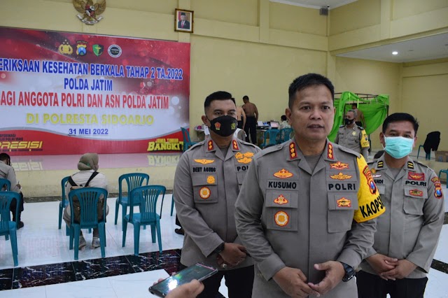 Siap Amankan Pilkades, Personel Polresta Sidoarjo Lakukan Pemeriksaan Kesehatan