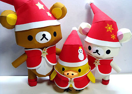 Relax Bear / Rilakkuma 2010 Christmas Papercraft