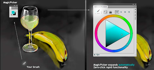 the exclusive zero-click panel functionality brings new possibilities for fast colors picking in Photoshop CS5