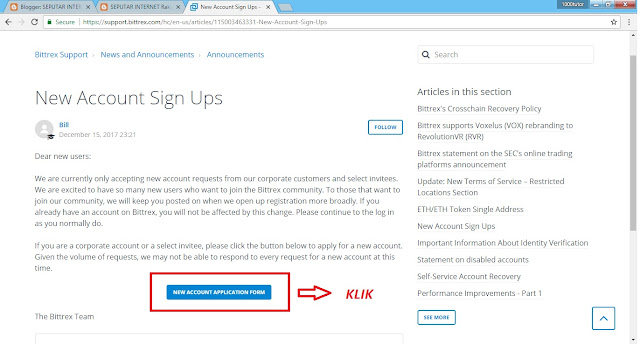 cara daftar akun bittrex