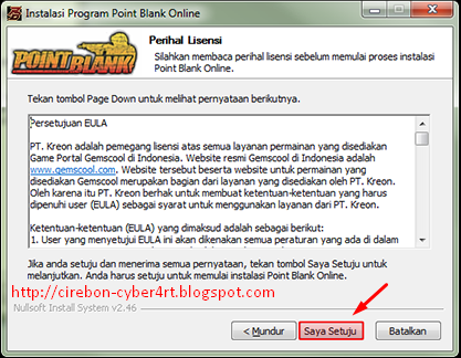 Silakan baca End User License Agreegement dengan seksama, dan klik ...