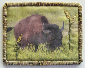 Robin Atkins, Travel Diary quilt, bison, Yellowstone National Park