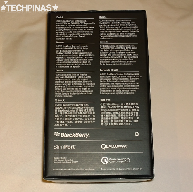 BlackBerry Priv, BlackBerry Priv Box