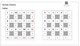 Interactive Addition Cross-Down quizzes 