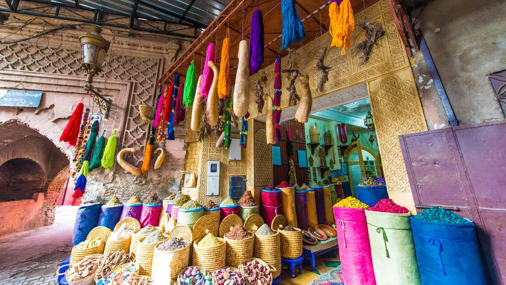 A stall in a market in marrakech from canva pro stock image