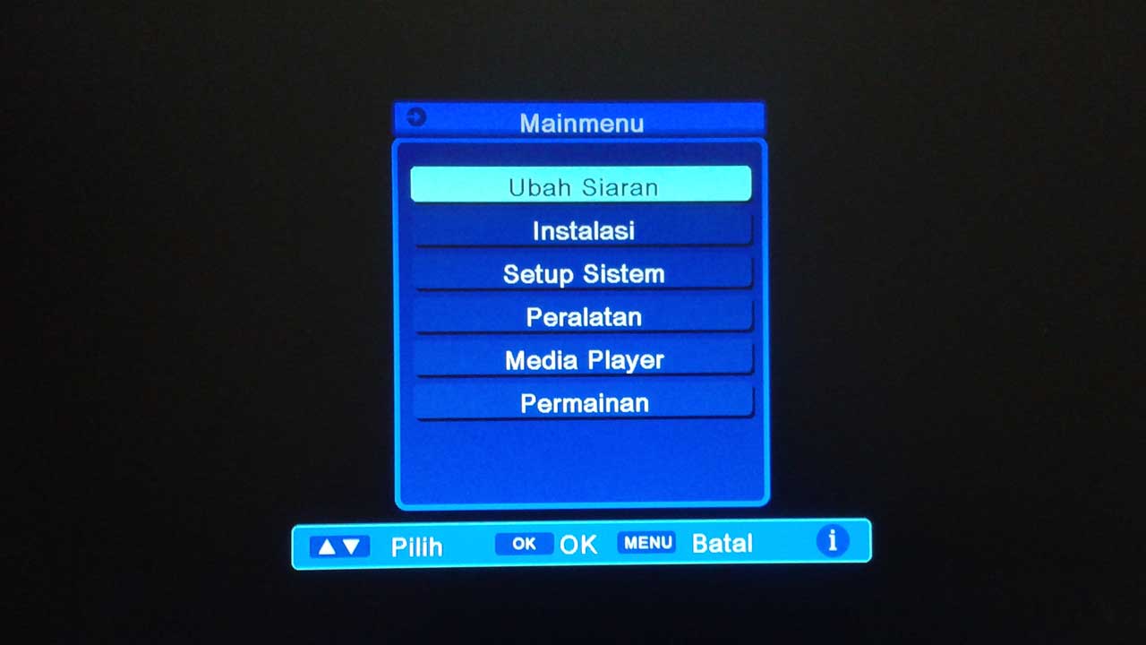 Tampilan Menu Receiver Chipset Ali3510C U29