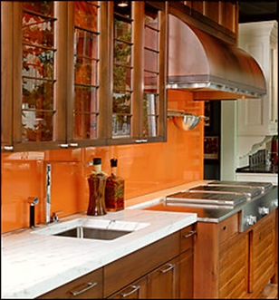 Sherwin Williams Paint Kumquat Orange Jennifer Gilmer backpainted glass