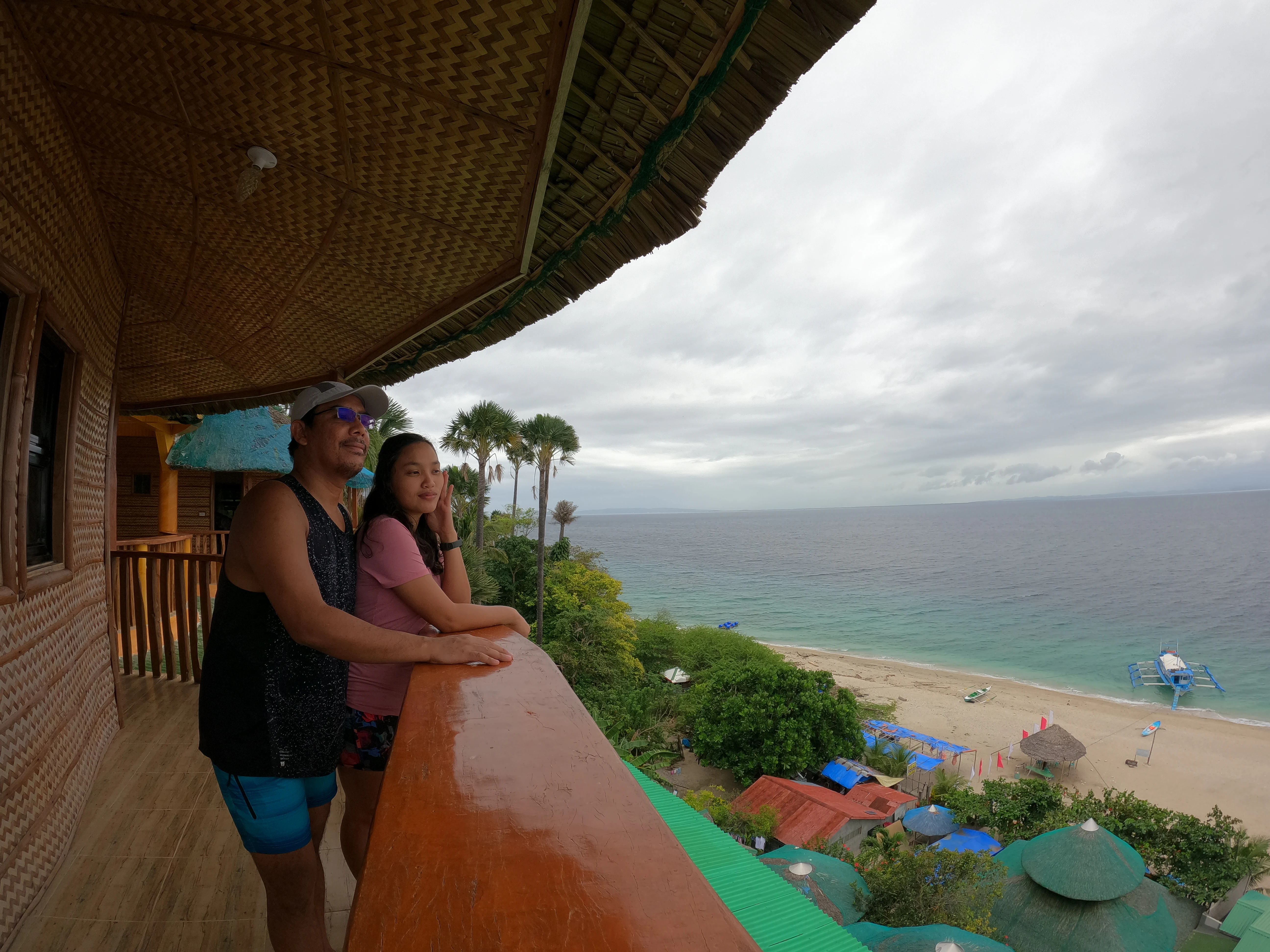 scenic beach view from one of the huts in Surface Interval Resort in Isla Verde