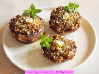 Champignons farcis sucré-salé (Vegan)