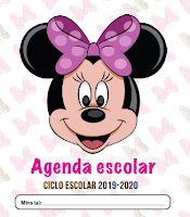 Agenda escolar editable Minnie Mouse