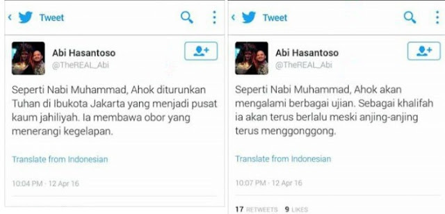 Biografi Profil Biodata Abi Hasantoso Twitter Menghina Nabi