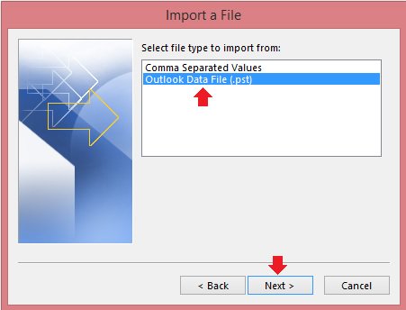 Outlook data file