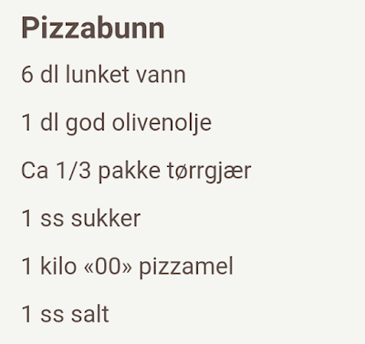 Tynn pizzabunn langpanne