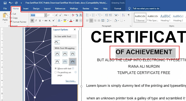 Free Sertifikat DOC Praktis Download Sertifikat Word Gratis .docx