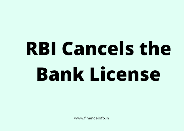 RBI Cancels the Bank License
