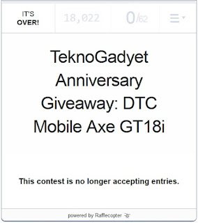 DTC Mobile Axe GT18i Giveaway Winner