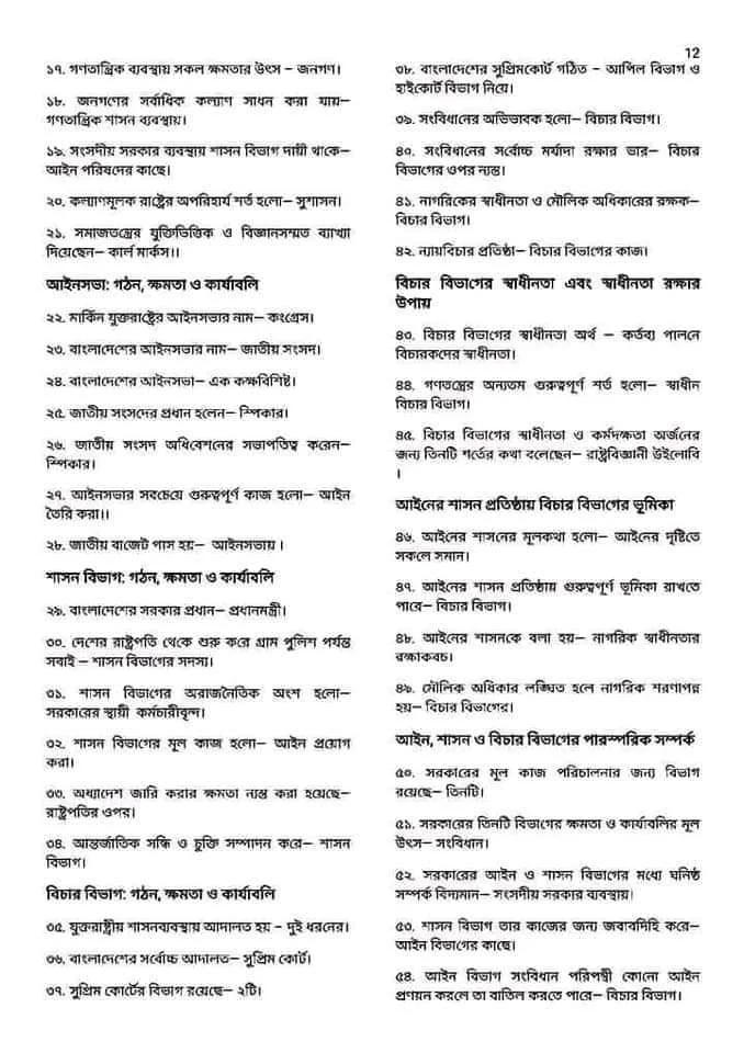 এইচএসসি পৌরনীতি ও সুশাসন ১ম পত্র সাজেশন ২০২২ (সকল বোর্ড ১০০% কমন) |পৌরনীতি ও সুশাসন সাজেশন