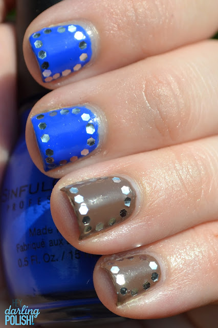 Glequins, Sinful Colors Endless Blue, Sinful Colors Nirvana, Nail Art, Nail Polish, Glitter