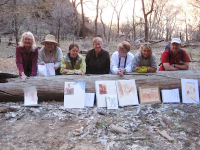 Roland Lee watercolor painting workshop in Zion National Park