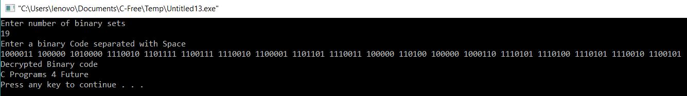 Binary Code Decryption