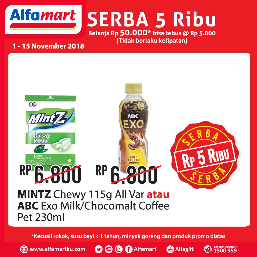 Alfamart - Promo Tebus Murah Serba 5 Ribu (s.d 15 Nov 2018)