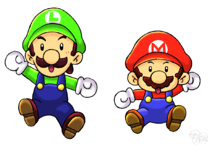 プラムのアトリエ スーパーマリオブラザーズ マリオ ルイージ ジャンプver ミニキャラ ちびキャラ イラスト